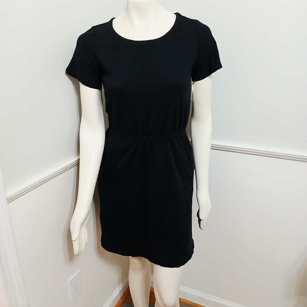 Amazon‎ Essentials Womens Short Sleeve Elastic Waist T-Shirt Dress Black XS NEW